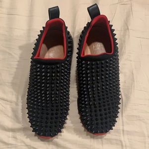 Christian Louboutin Spike Sock- Black and Red